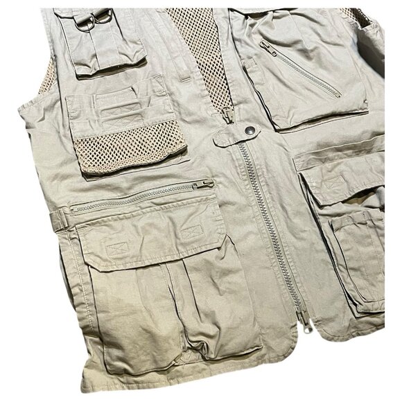 Banana Republic Men Safari Travel Vest Photographer Fishing Cargo 16+ Pockets L - Picture 3 of 16